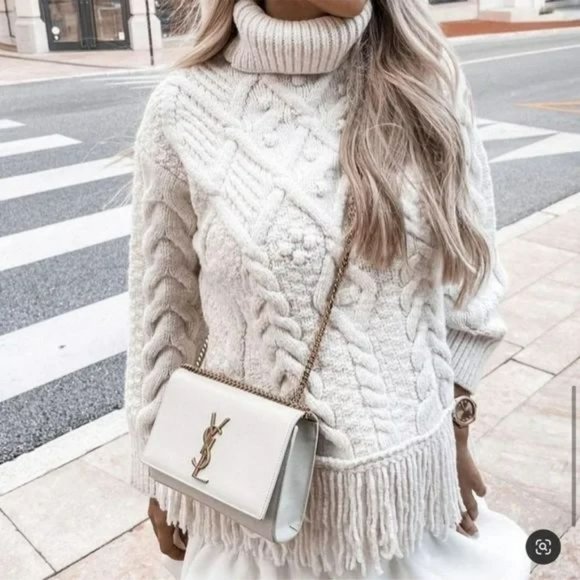 ZARA FRINGED KNIT SWEATER - Picture 9 of 13